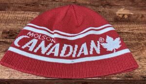 Molson Canadian Beanie Red White Cap Hat